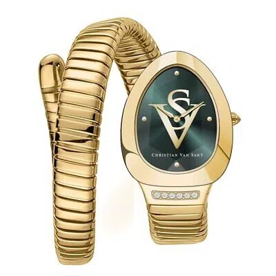 Pre-owned Christian Van Sant Womens Naga Green Dial Watch - Cv0875