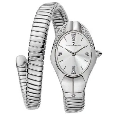Pre-owned Christian Van Sant Womens Naga Silver Dial Watch - Cv0881