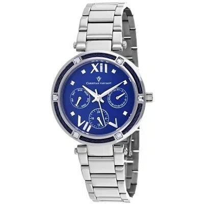 Pre-owned Christian Van Sant Womens Sienna Blue Dial Watch - Cv1821