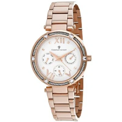 Pre-owned Christian Van Sant Womens Sienna White Dial Watch - Cv1824