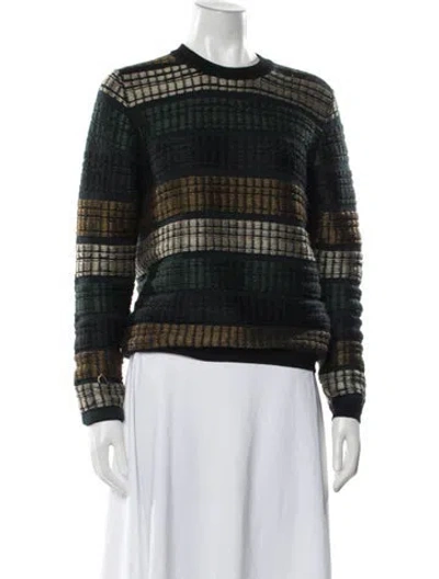 Pre-owned Christian Wijnants Alpaca Striped Sweater In Green