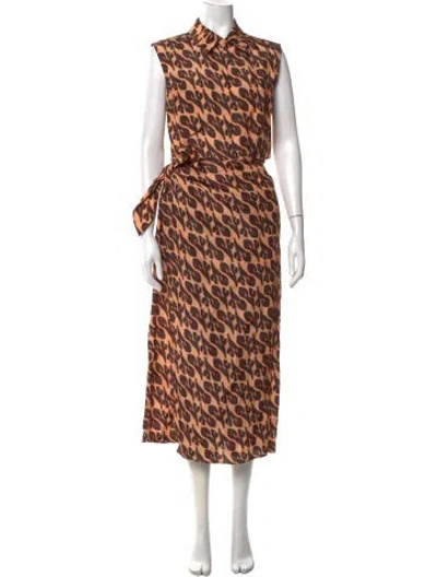 Pre-owned Christian Wijnants Animal Print Long Dress In Multi