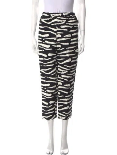 Pre-owned Christian Wijnants Animal Print Straight Leg Pants W/ Tags In Black