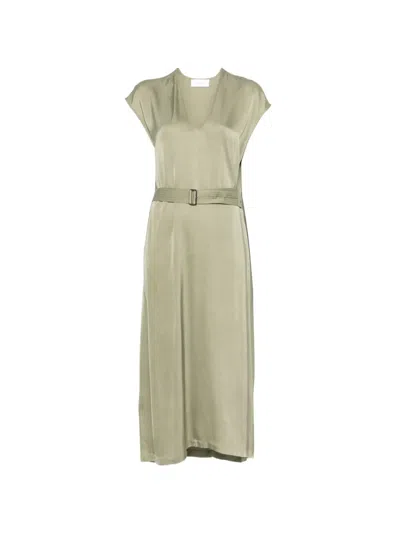 Christian Wijnants Belted V-neck Dress In Green