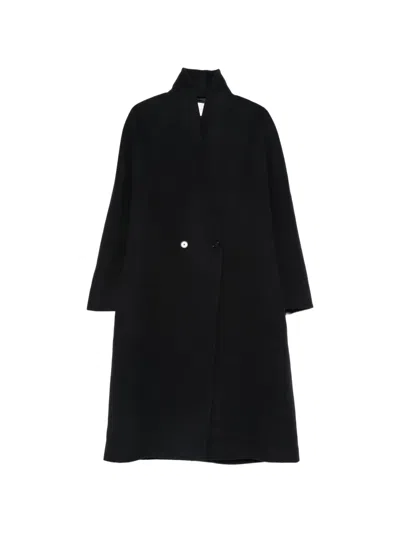 Christian Wijnants Button-fastening High-neck Coat In Black