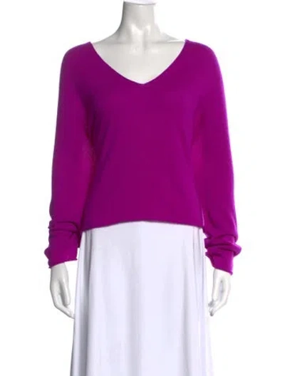 Pre-owned Christian Wijnants Cashmere V-neck Top In Purple