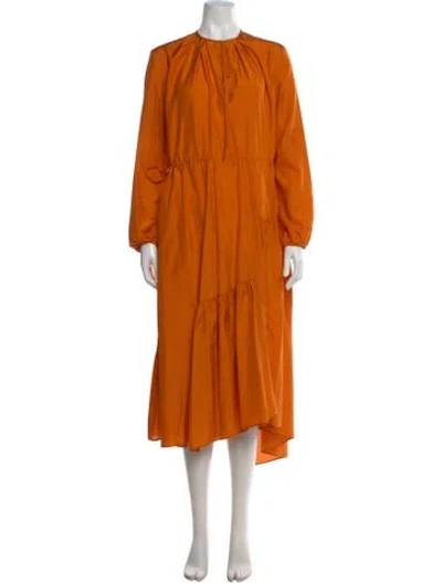 Pre-owned Christian Wijnants Crew Neck Long Dress In Orange