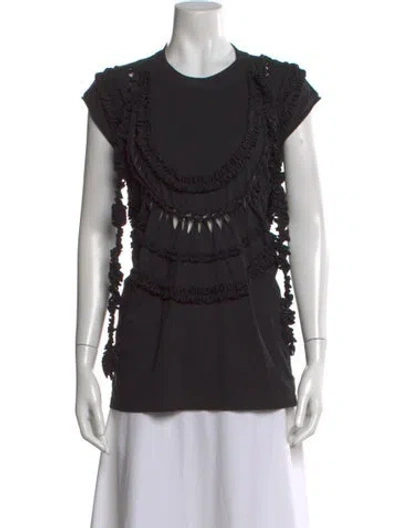 Pre-owned Christian Wijnants Crew Neck Short Sleeve Top In Black