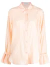 Christian Wijnants Cuff Strap Silk Shirt In Nude