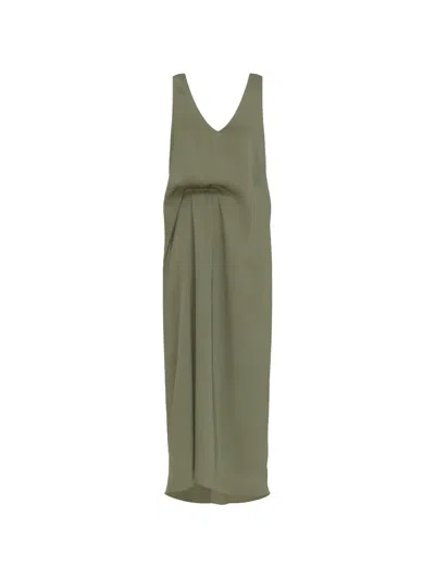 Christian Wijnants Dalta V-neck Maxi Dress In Green
