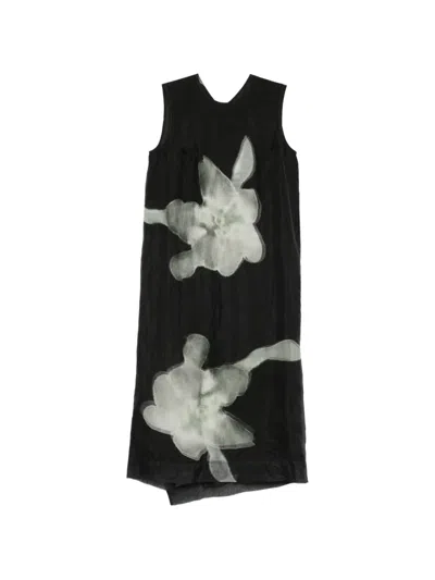 Christian Wijnants Dapos Floral-pattern Shift Dress In Black