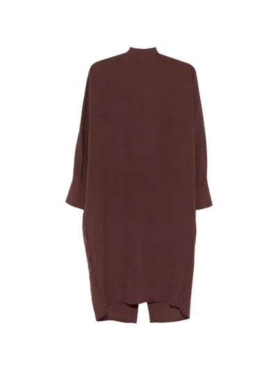 Christian Wijnants Daris Tie-neck Mini Dress In Brown