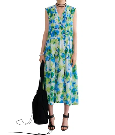 Christian Wijnants Delele Dress In Lime Blue Marigolds In Multi