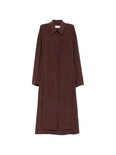 Christian Wijnants Delphi Long-sleeve Shirt Midi Dress In Red