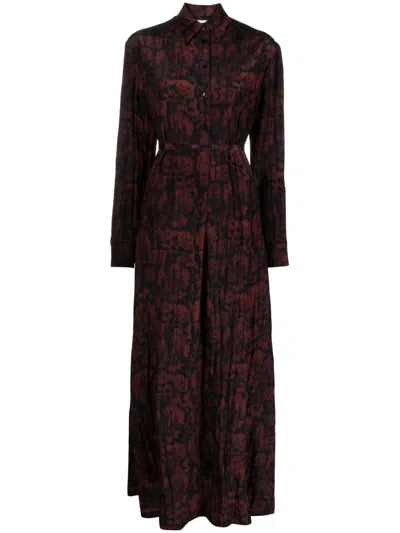 Christian Wijnants Dewis Floral-print Jersey Midi Dress In Red