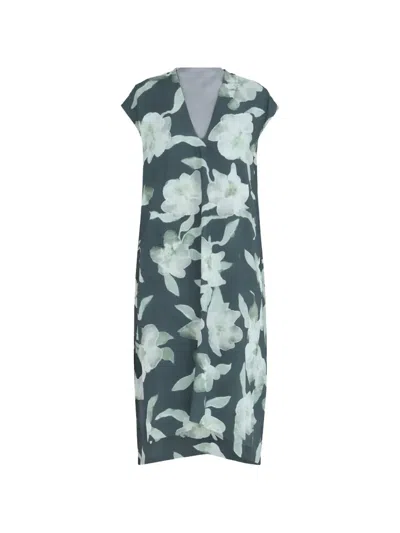 Christian Wijnants Deralos Floral V-neck Midi Dress In Green