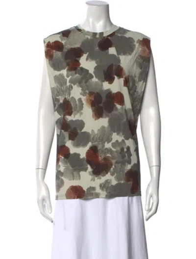 Pre-owned Christian Wijnants Floral Print Crew Neck Top W/ Tags In Multi
