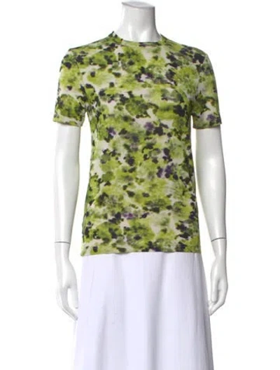 Pre-owned Christian Wijnants Floral Print Crew Neck T-shirt In Green