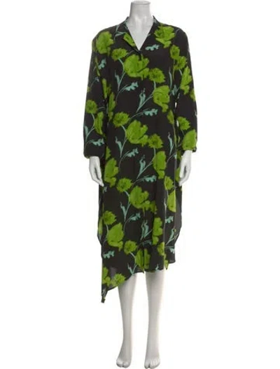 Pre-owned Christian Wijnants Floral Print Midi Length Dress In Multi