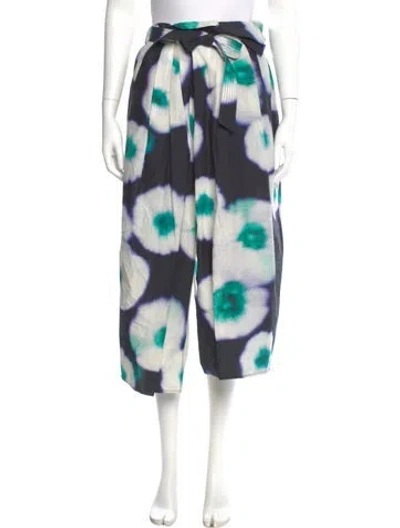 Pre-owned Christian Wijnants Floral Print Midi Length Skirt In Black