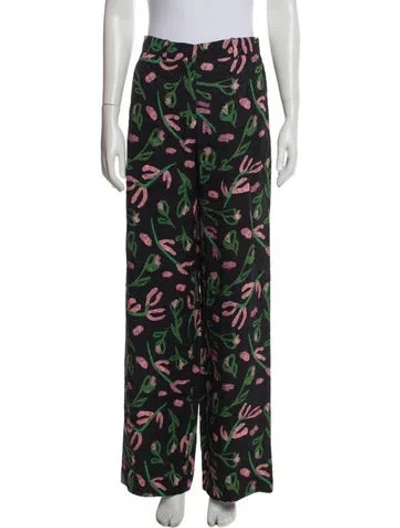 Pre-owned Christian Wijnants Floral Print Wide Leg Pants In Multi