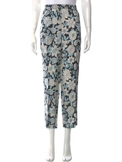 Pre-owned Christian Wijnants Floral Print Wide Leg Pants W/ Tags In Blue