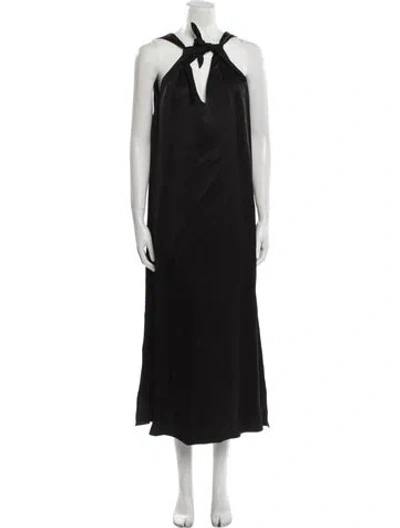 Pre-owned Christian Wijnants Halterneck Long Dress In Black