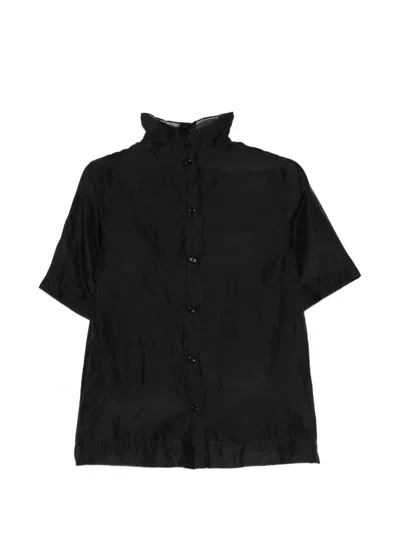 Christian Wijnants High-neck Short-sleeve Shirt In Black