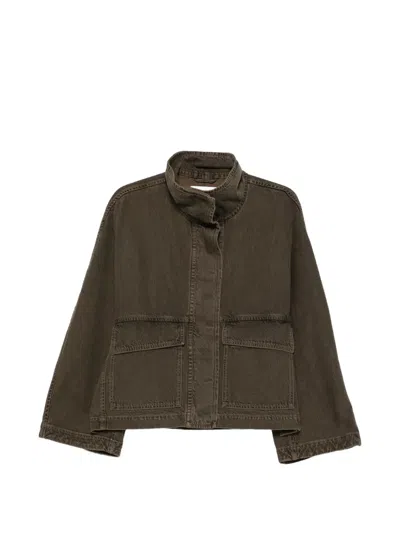 Christian Wijnants High-neck Denim Jacket In Green
