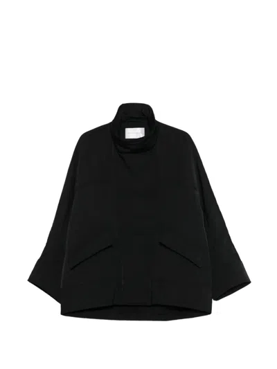 Christian Wijnants High-neck Flap-pocket Coat In Black