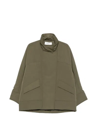 Christian Wijnants High-neck Panelled Coat In Green