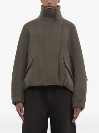 Christian Wijnants High-neck Panelled Jacket In Green