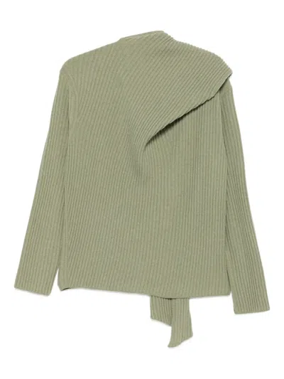 Christian Wijnants Kayal Draped-detail Jumper In Green