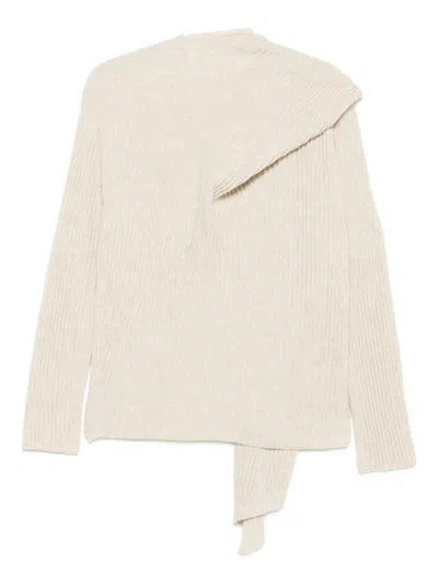 Christian Wijnants Kayal Draped-detail Jumper In Neutral