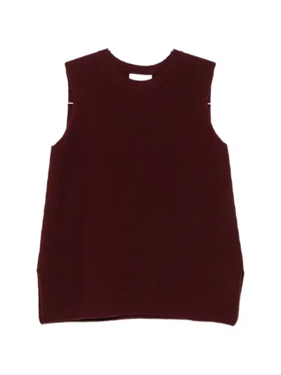 Christian Wijnants Kazeen Crew-neck Knitted Top In Burgundy