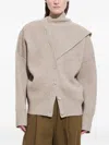 Christian Wijnants Khrami Ribbed Cardigan In Neutral