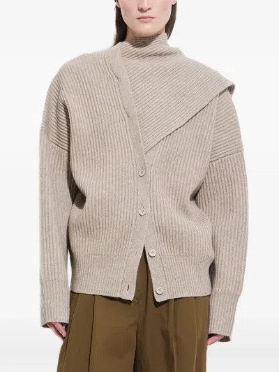 Christian Wijnants Khrami Ribbed Cardigan In Neutral