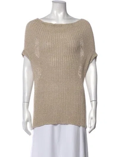 Pre-owned Christian Wijnants Linen Bateau Neckline Sweater In Neutrals