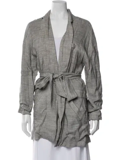 Pre-owned Christian Wijnants Linen Striped Jacket In Black