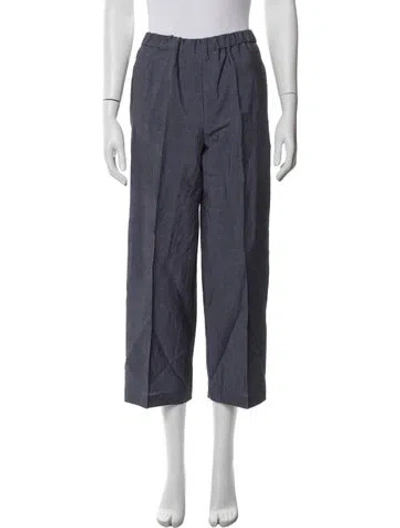 Pre-owned Christian Wijnants Linen Wide Leg Pants In Blue