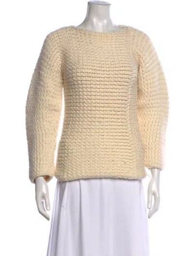 Pre-owned Christian Wijnants Merino Wool Crew Neck Sweater In Neutrals