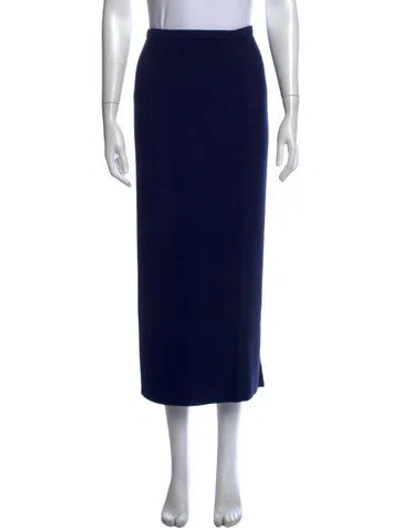 Pre-owned Christian Wijnants Merino Wool Long Skirt In Blue