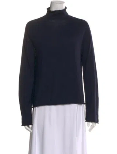 Pre-owned Christian Wijnants Merino Wool Turtleneck Sweater In Blue