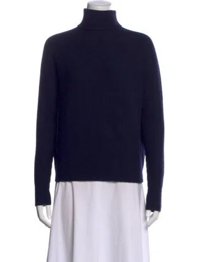 Pre-owned Christian Wijnants Merino Wool Turtleneck Sweater In Blue