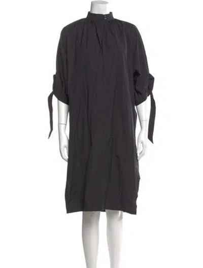 Pre-owned Christian Wijnants Mock Neck Knee-length Dress In Gray
