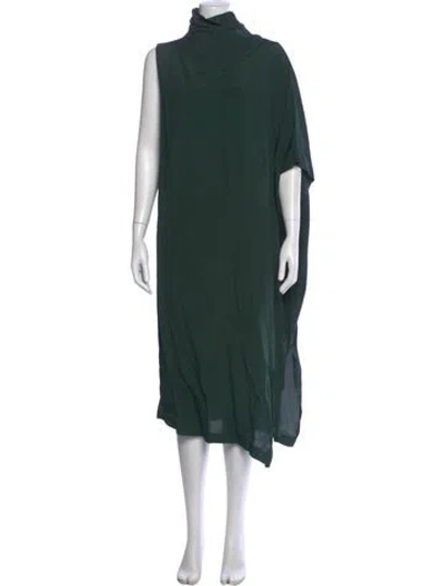 Pre-owned Christian Wijnants Mock Neck Long Dress In Green