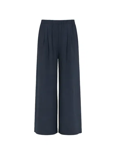 Christian Wijnants Pima Elasticated Pleated Palazzo Pants In Blue