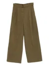 Christian Wijnants Pleated Belted Trousers In Brown