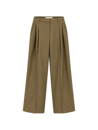 Christian Wijnants Pleated Wide-leg Trousers In Green