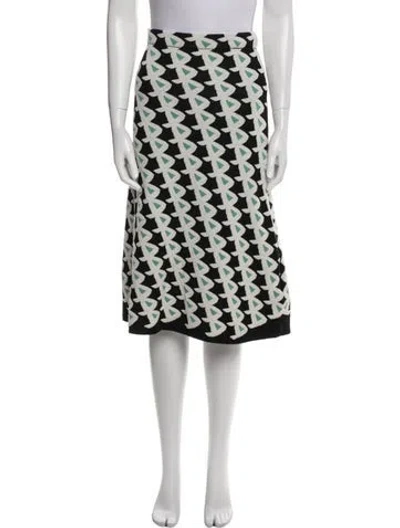 Pre-owned Christian Wijnants Printed Knee-length Skirt In White